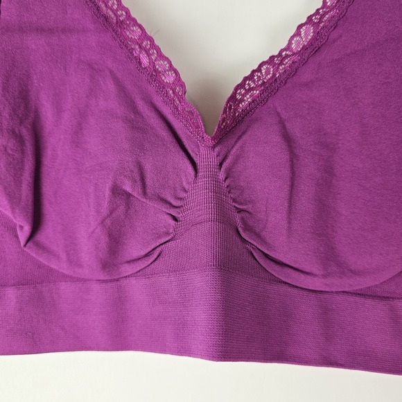 Rhonda Shear Seamless Original Ahh Comfort Bra New NWOT Small Wireless Fuschia - Picture 3 of 4